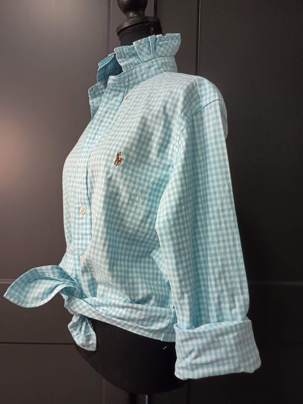 Upcycled Women's Ralph Lauren Ruffled Collar Shirt #146